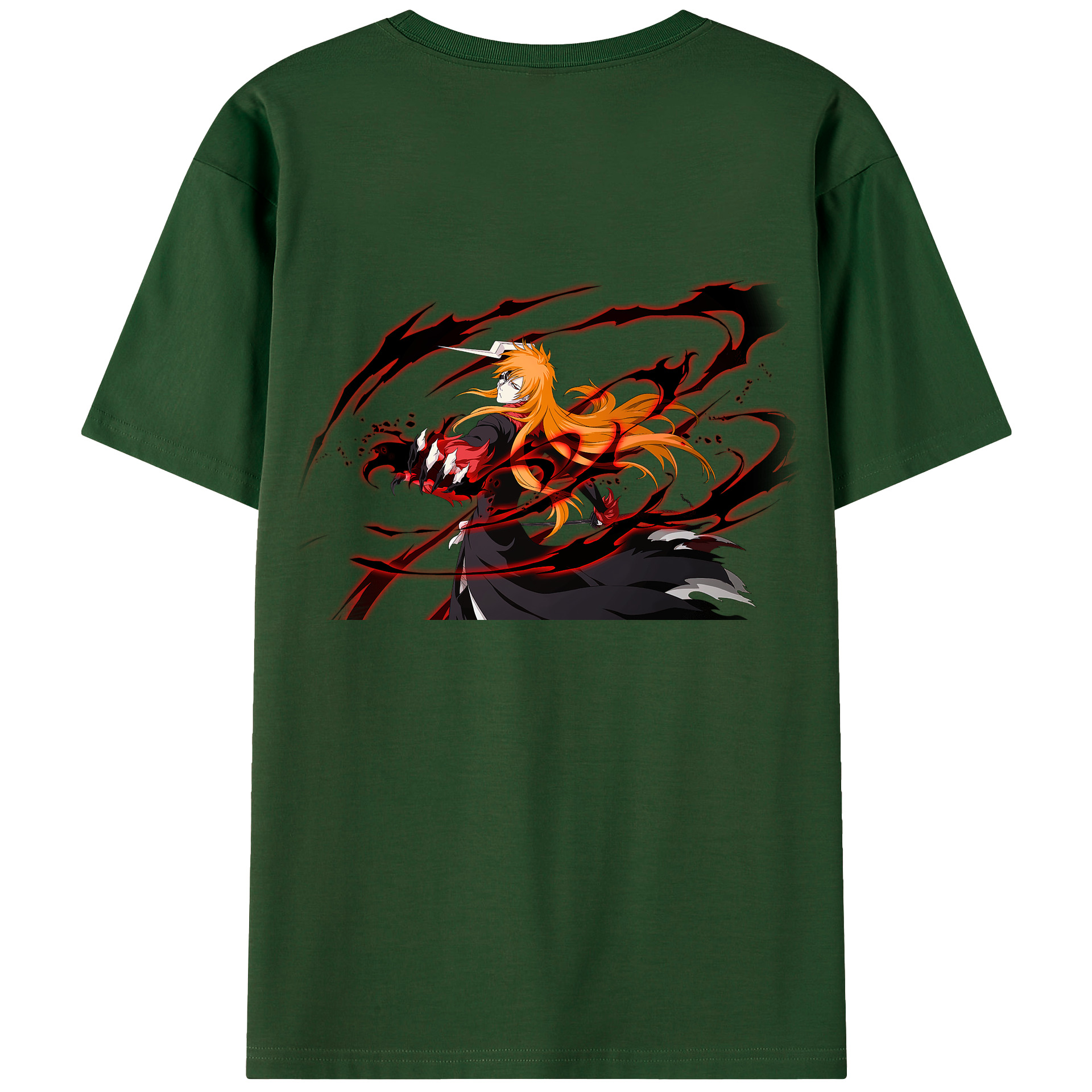 （画像用） ブリーチ 黒崎一護（くろさき いちご）BLEACH Kurosaki Ichigo 綿100％半袖Tシャツ（背面プリント）